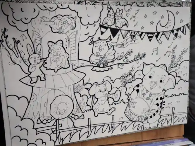 森林音乐会主题画