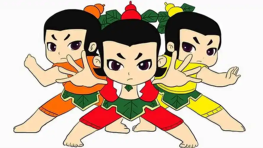 葫芦娃之红黄橙三兄弟组合儿童卡通简笔画