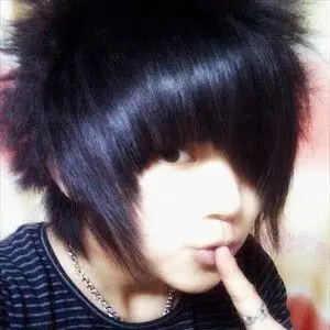 【懿信】8斜刘海高温丝男式主打非主流个性型男假发杀马特实拍图