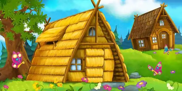 童话里的春天童话故事里的卡通场景照片