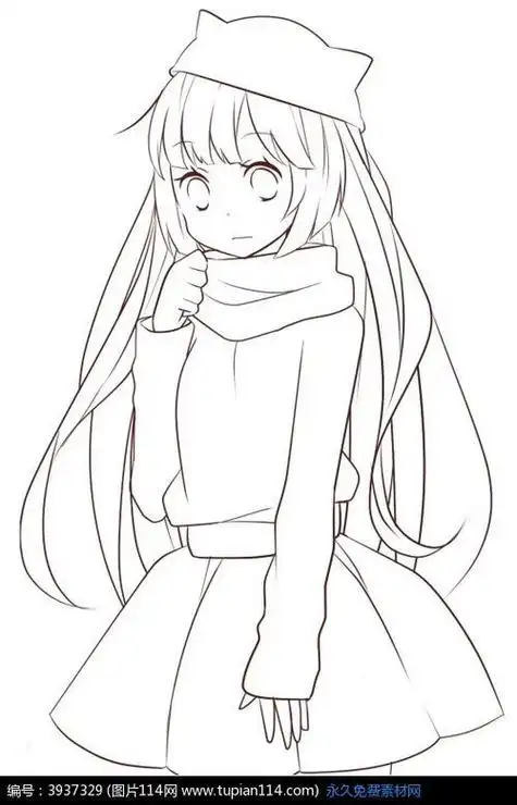 女孩卡通手绘人物头像教程简笔画教程卡通红动网漫画女孩简笔画图片