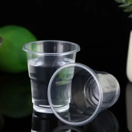 100只一次性航空杯 塑料茶杯pp透明加厚杯子 家用塑料杯子