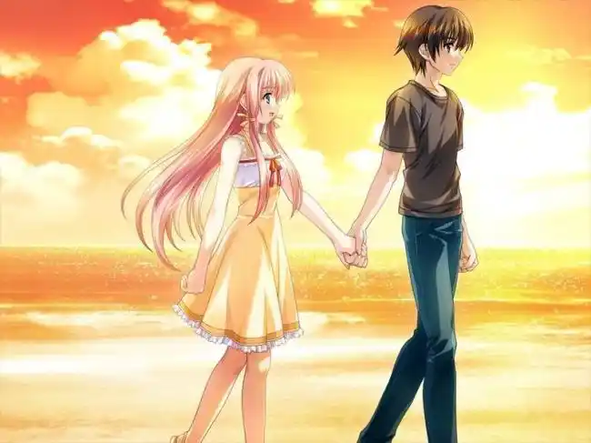 唯美动漫情侣牵手图片,高清图片-壁纸族