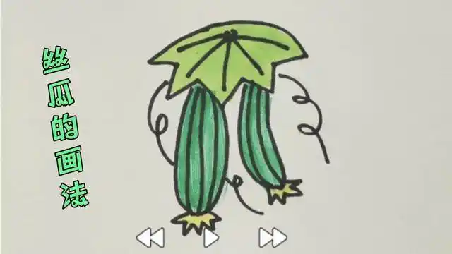 儿童简笔画丝瓜和苦瓜的简单画法手绘丝瓜藤丝瓜简笔画就分享到这里
