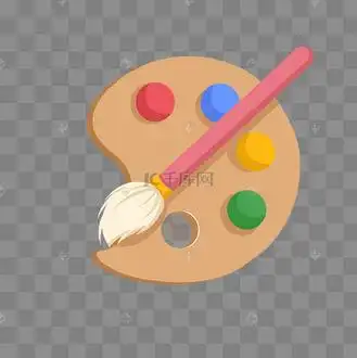 绘画工具调色板插画