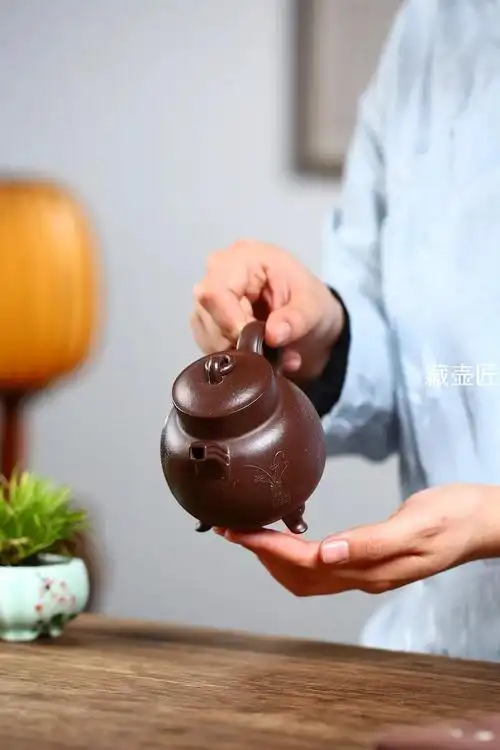 张暗军的紫砂壶「三足炉鼎」家藏紫泥270cc-藏壶匠