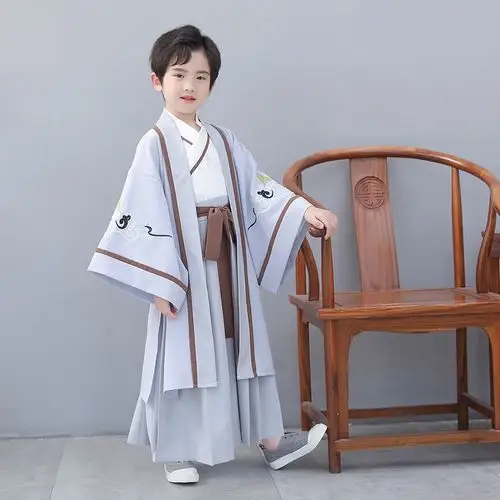 儿童汉服男童春秋中国国风套装古风少爷唐装唐装