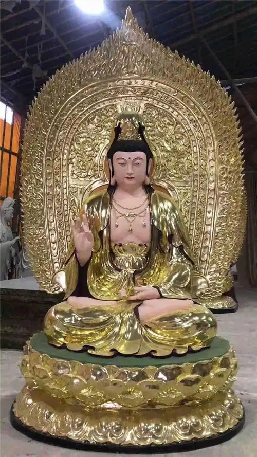 铸铜观音寺庙观音彩绘贴金观音观世音菩萨