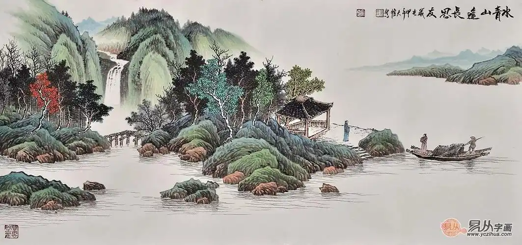 国画大师吴大恺山水画作品