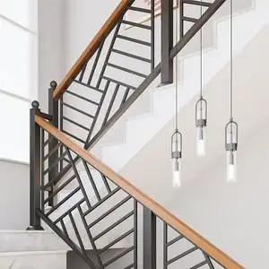 铁艺楼梯扶手实木阁楼榉木围栏简约现代走廊栏杆室内家用阳台护栏