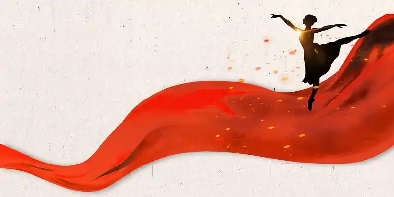 红色中国风舞蹈飘带展板背景