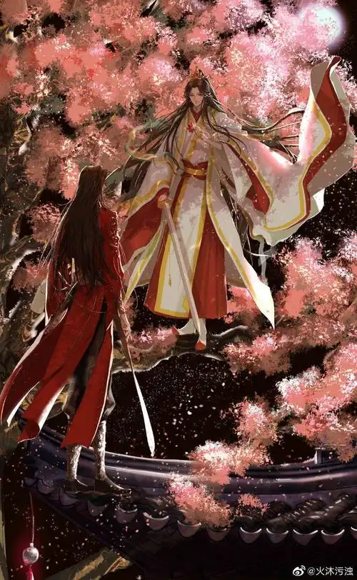 78天官赐福谢怜花城古风耽美bl古风纯爱插画同人手绘tv动画