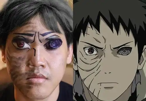 泰国小哥cos带土,用拖鞋还原脸上伤疤,带土神威收不住了