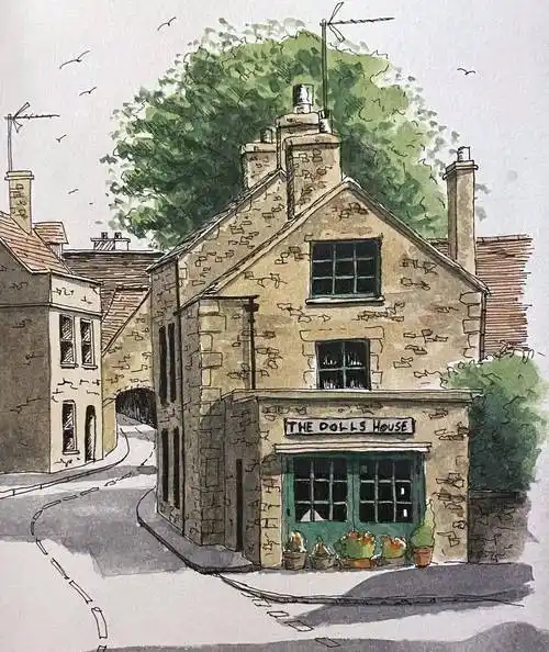 19张钢笔淡彩风景水彩爱好者必备素材