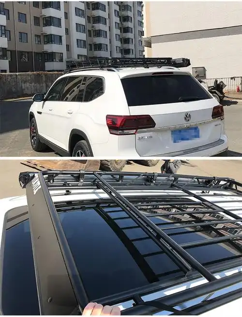 适用于大众途昂行李框 途昂专用车顶不锈钢行李架 大众途昂免横杠安装