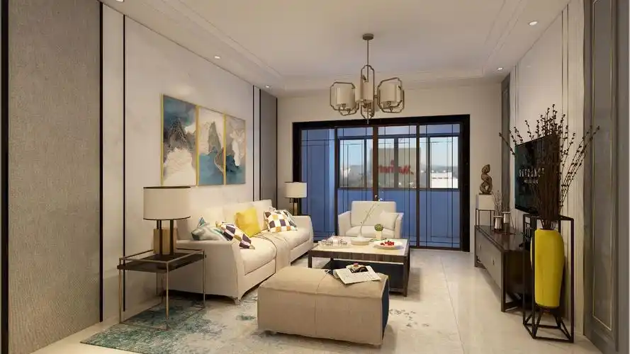 装修效果图_85平新中式风格室内设计装修案例效果图-齐家典尚装修