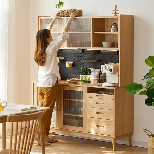 多功能餐边柜带充电轨道夜光灯