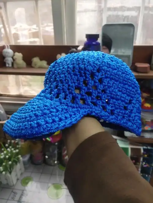 粗体冰丝线钩织棒球帽