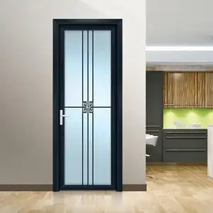 间磨砂门厕所门钢化玻璃浴室内洗手间门钛镁铝合金平开单门4人付款