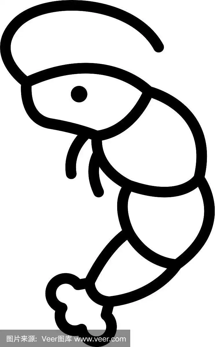 虾图标轮廓样式