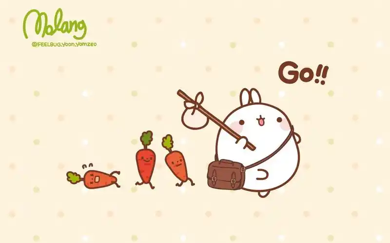 molang兔子 卡通 可爱 壁纸