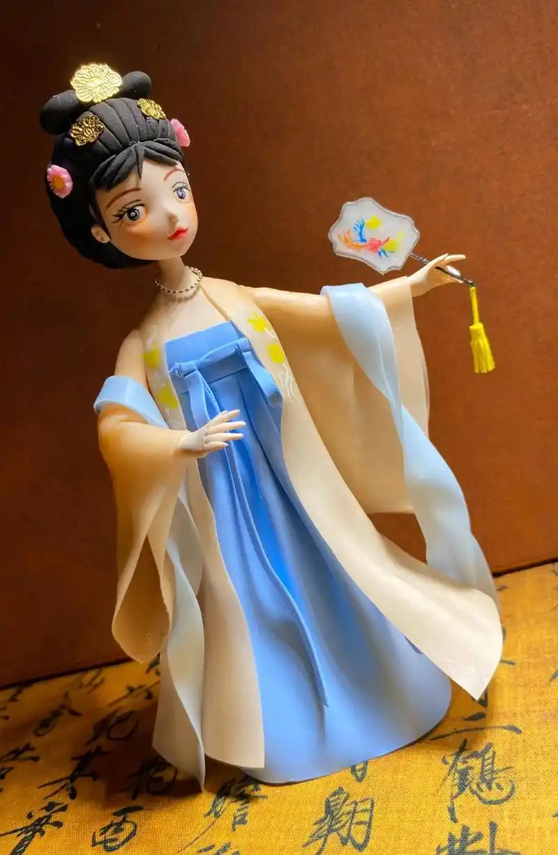 超轻黏土娃娃古风立娃唐风(定制款)#古风 #超轻粘土 #手工 - 抖音