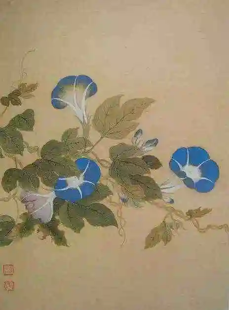 太美了!牵牛花盛开在国画里