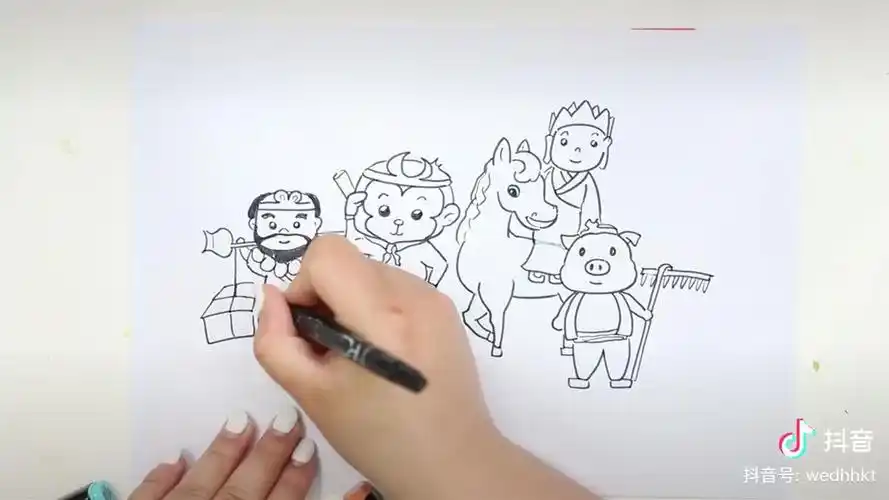 唐僧师徒五人q版简笔画 -好运宝贝