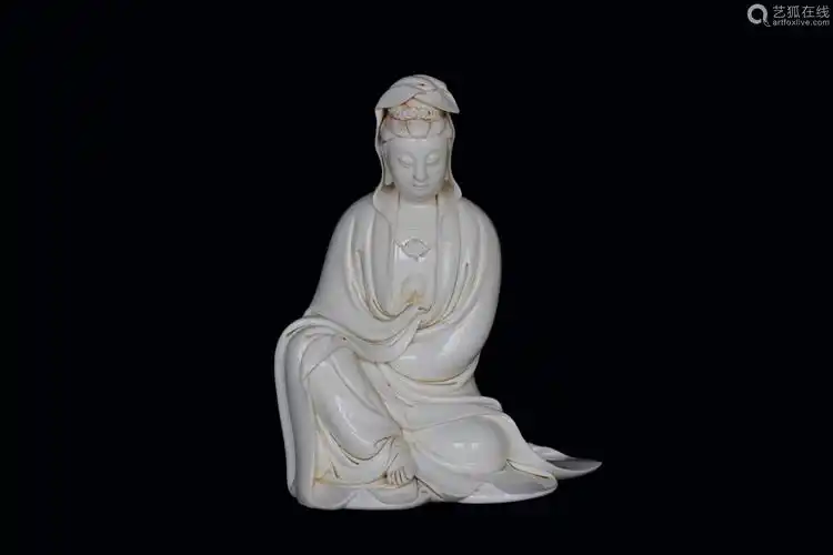 何朝宗款德化白瓷观音造像