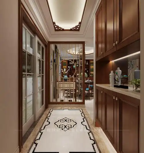 116平新中式风格玄关装修效果图