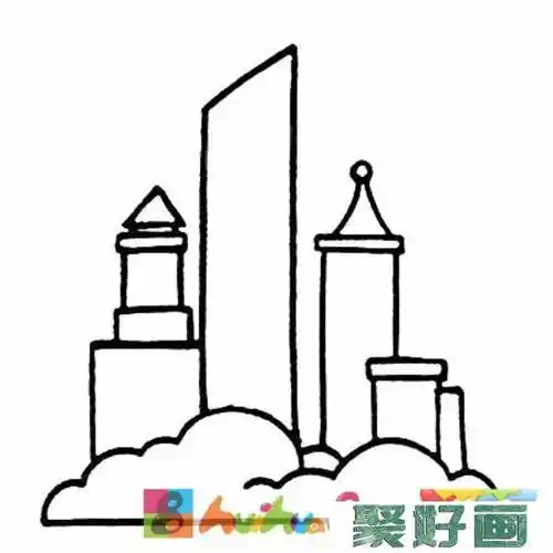 高楼大厦简笔画高楼大厦简笔画城市简笔画城市简笔画高楼大厦