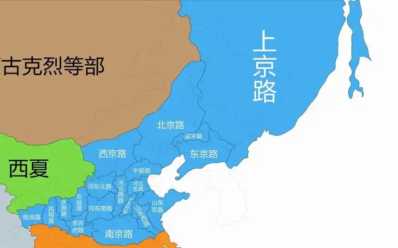 金朝时期行政区划地图,你是哪里人?