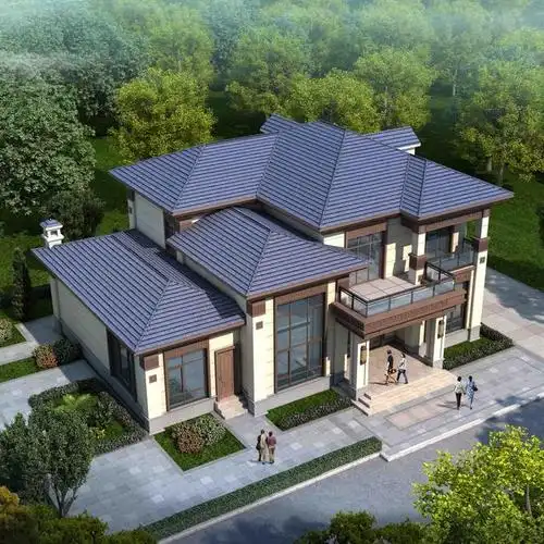 新中式二层别墅设计图纸带复式客厅独立偏房厨房