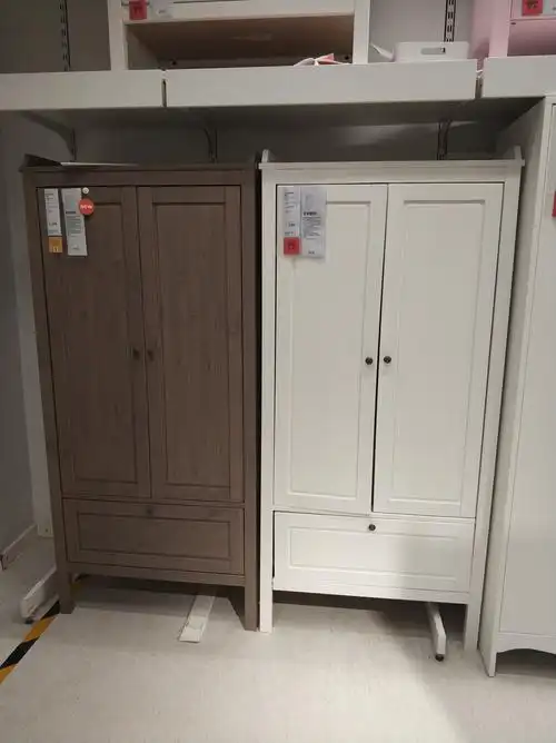 衣柜正品宜家国内代购ikea桑维儿童白色灰褐色衣柜