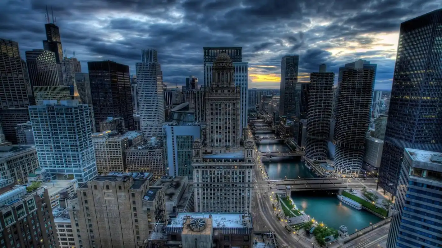 乌云密布下的城市建筑风景图片电脑桌面壁纸_高清壁纸_壁纸下载_美桌