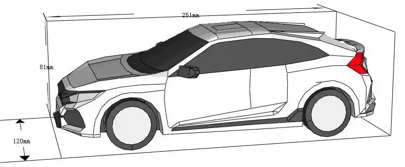 本田思域hatchbackrs汽车纸模型