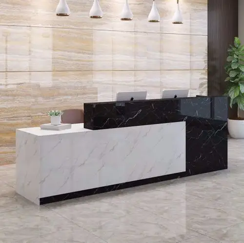 公司前台桌接待台吧台桌服装店美容院收银台烤漆大气创意转角包邮