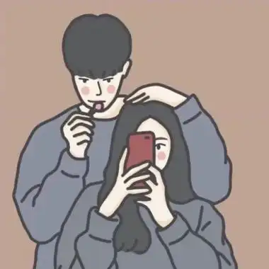 情头手绘一左一右高清好看的手绘简约情头一左一右图片