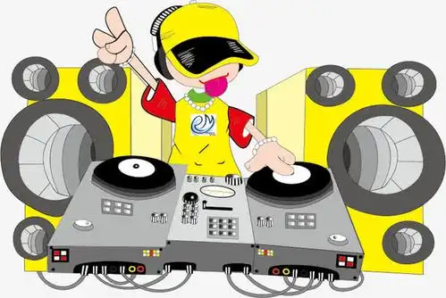 音乐,卡通素材,打碟配音师卡通矢量,dj配音师,配音,卡通
