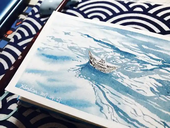 零基础学水彩: 水中纸船