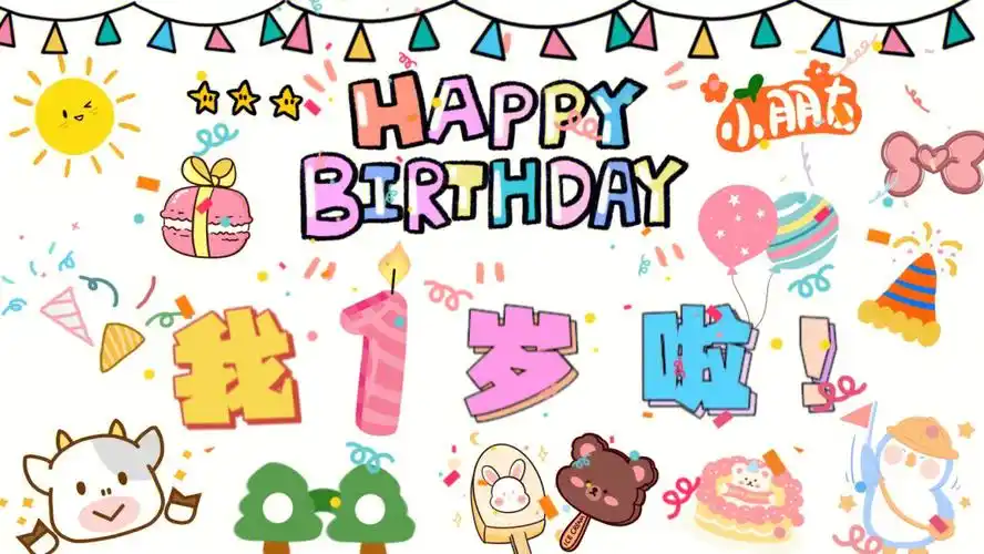 宝宝生日电视背景图