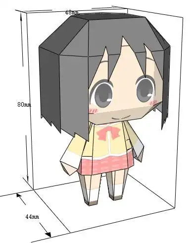 卡通女孩6款纸盒人纸模型