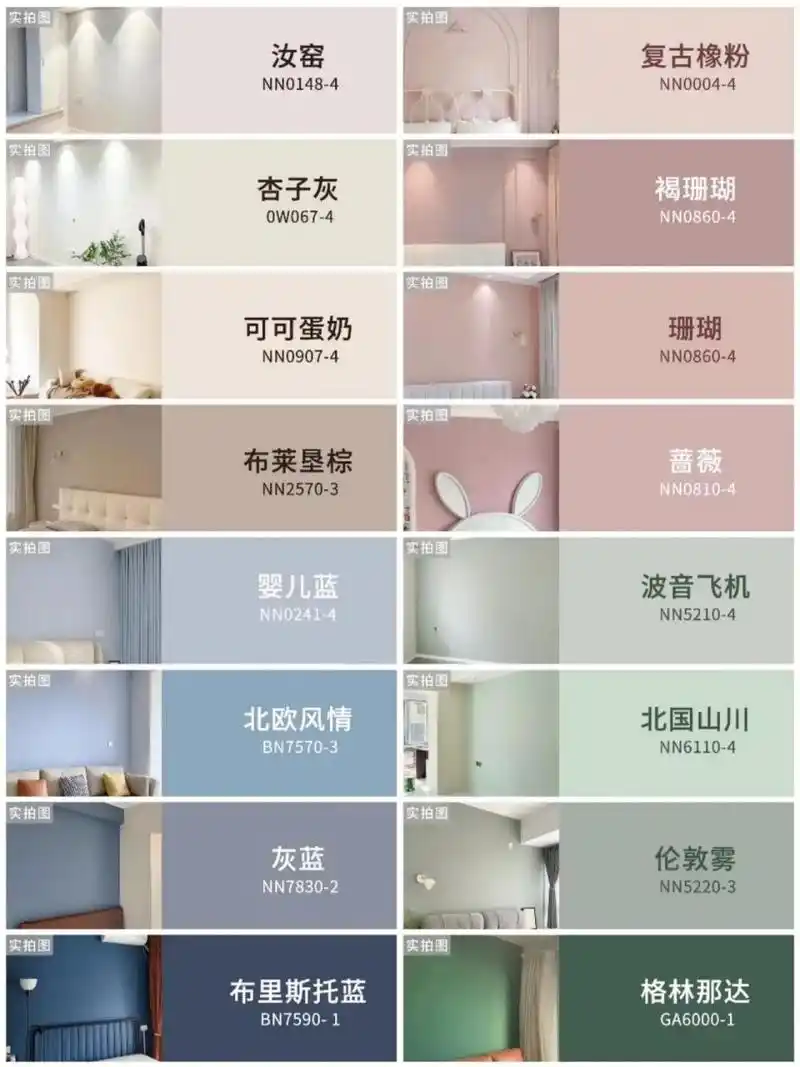 2023年常用墙面乳胶漆颜色大全,喜欢自取  2023年常用墙面乳胶漆颜色