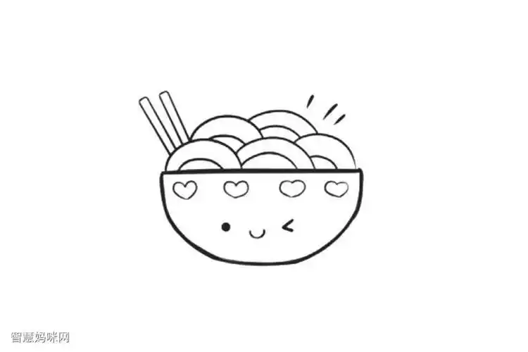 如何画一碗面条