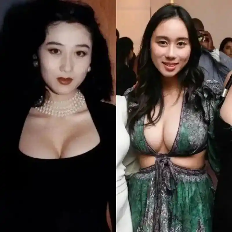 赌王幼女何超欣事业线凶猛,与利智撞身材,太相像.