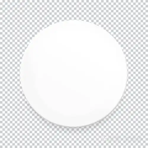 空白白色圆板在透明背景为您的设计.矢量插图