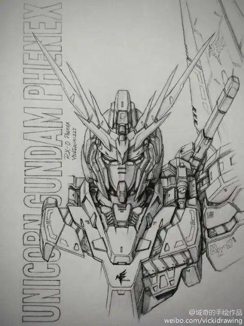 独角兽高达简笔画教程