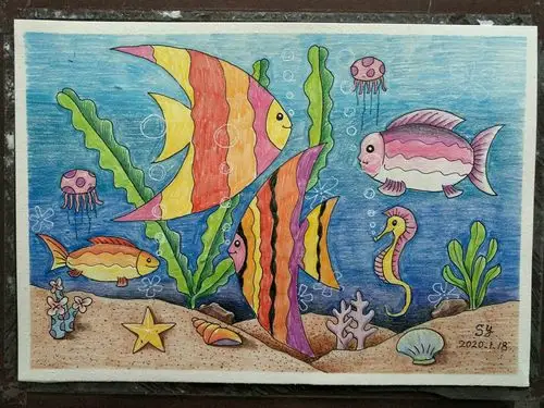 作品欣赏——《海底世界》儿童画