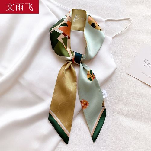文雨飞 夏天装饰领带巾丝巾女小长条细窄飘带编发丝带领巾绑包腰带发
