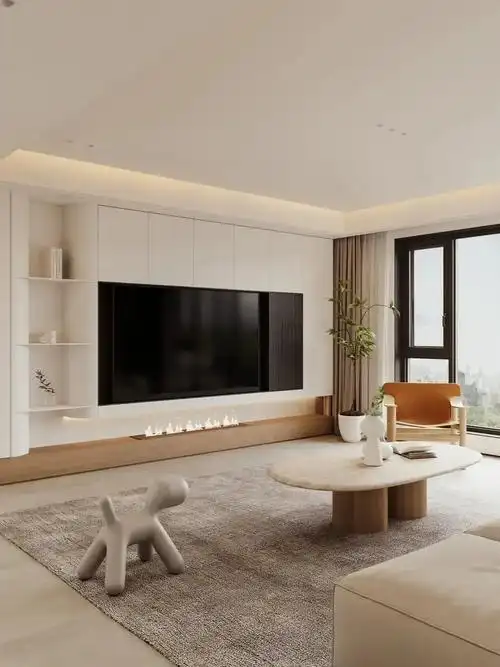 现代简约电视背景墙_客厅装修效果图_客厅电视墙